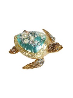 Королевская черепаха бирюзовая, стекло, 9.5х9х5 см, Holiday Classics 2