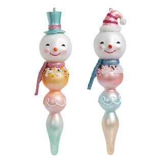 Снеговичок-сосулька карамельно-розовый, асс. из 2-х (стекло) ...