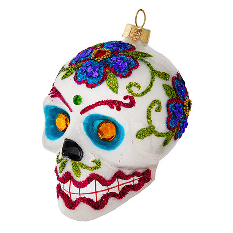 Череп 'Дух удачи' белый (стекло) 7,5х6,5х10 см