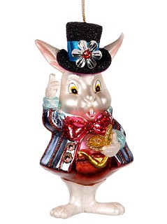 Кролик с часами 'Безумное чаепитие' (стекло) 12 см