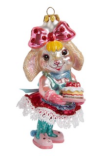 Кролик-девочка с кексом, стекло, 6.5х15.3 см, Holiday Classics