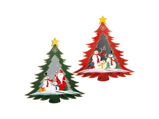 Панно 'Елочка' с рождественским рисунком асс. из 2-х (мет/сте...