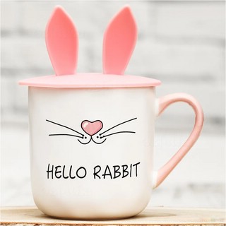 Кружка 'Hello Rabbit' с силиконовой крышкой с ушами, символ 2023 года 2
