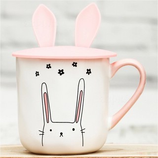 Кружка 'Заяц' с силиконовой крышкой с ушами, символ 2023 года 1