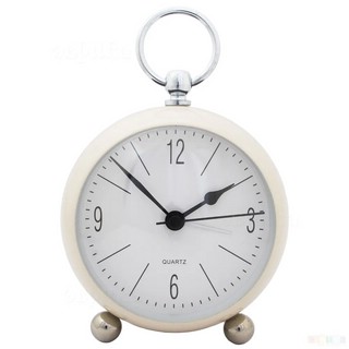 Часы будильник 'Кругляш' металл, белый 1