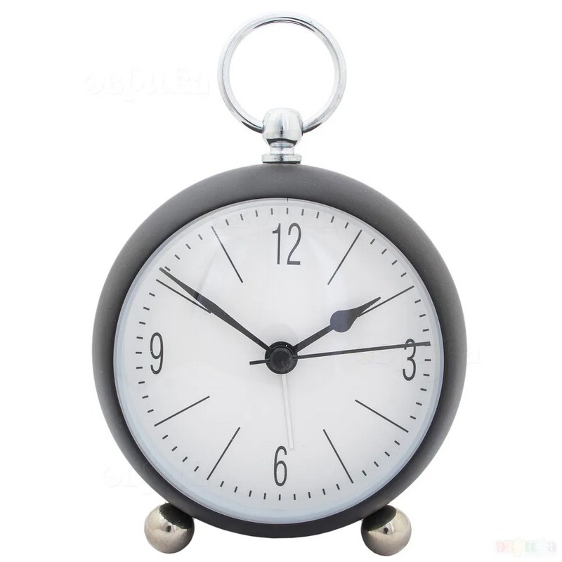 Часы будильник 'Кругляш' металл, черный