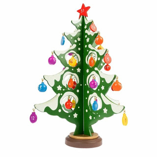 Деревянная ёлочка-календарь 3D с игрушками, 29 см, BONDIBON 3