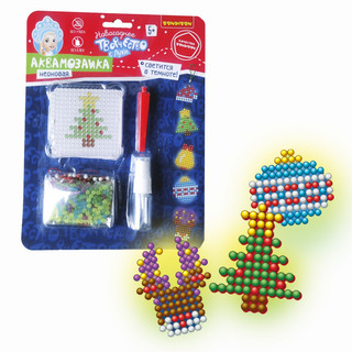 Аквамозаика неоновая (олень, ёлочка, игрушки). Творчество с Луки 2