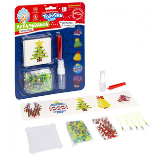 Аквамозаика неоновая (олень, ёлочка, игрушки). Творчество с Луки 4