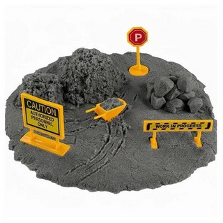 Космический песок 400 г в наборе со знаками, серый-асфальт 3