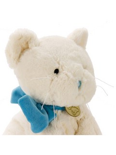 Кот 30 см, белый/бирюзовый, Lapkin 3