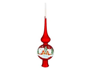 Верхушка "Снежный пейзаж" 275 мм, стекло, фабрика Ёлочка