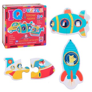 Полезные машины. IQ Пазл деревянный, 8 пазлов, 16 деталей 5