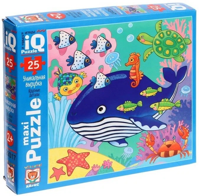 IQ Пазл МАКСИ. Кит в синем море, 25 деталей