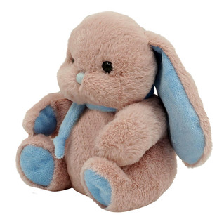Заяц, 18 см, пудровый/голубой, Лапкин 2