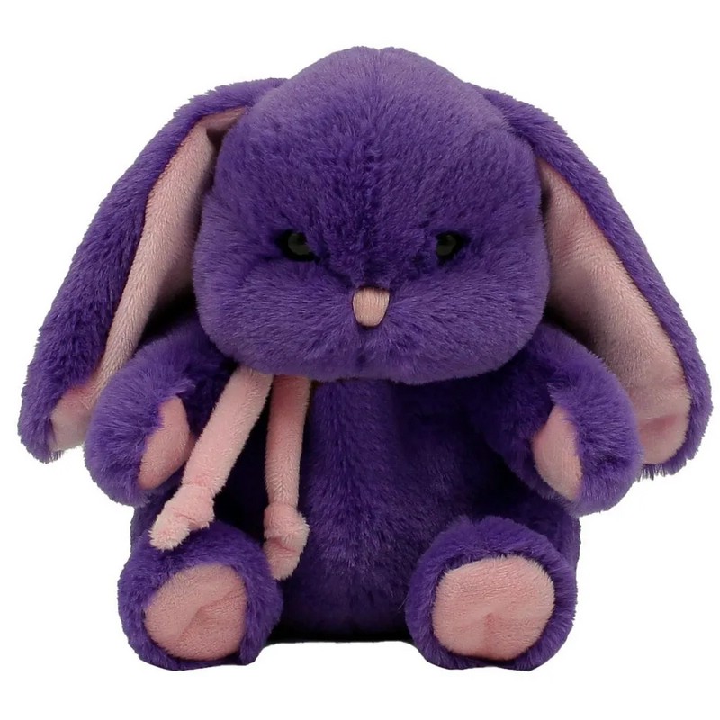 Заяц, 18 см, розовый/фиолетовый, Лапкин