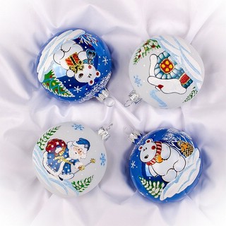 Набор 'Полярная сказка' из 4-х шаров, стекло, артикул С 1806