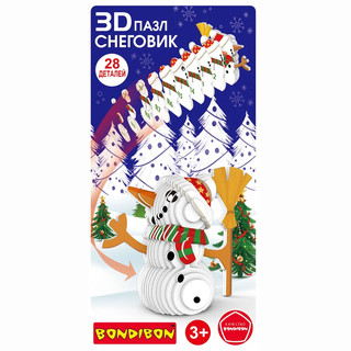 Новогодний набор Пазл 3D 'Снеговик' 3