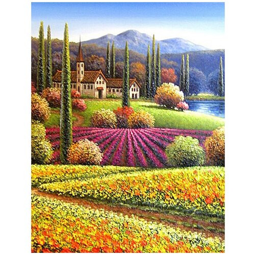 Алмазная мозаика 'Italiano. Тосканские домики' 40х50 см (34 цвета) Molly
