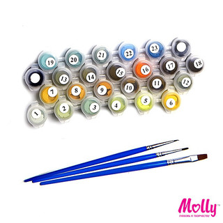 Картина по номерам Molly 'Красивые лошади' 30х30 см 3