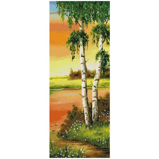 Картина мозаикой 'Панно. Две березки' (34 цвета) 35х90 см, Molly