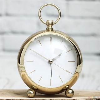 Часы будильник 'Кругляш' металл, золотой 2