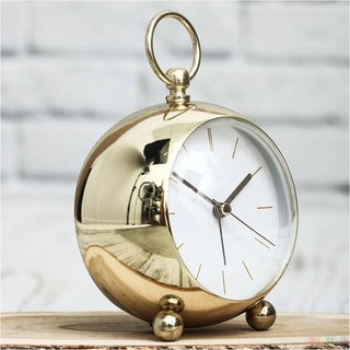 Часы будильник 'Кругляш' металл, золотой 3