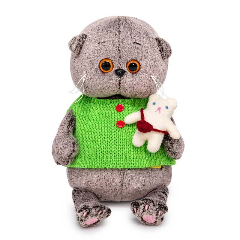 Басик Baby в жилете с игрушкой, 20 см