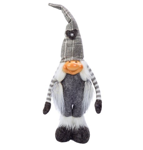 Гном в дымчатом высоком колпаке с сердечком, 16х34 см