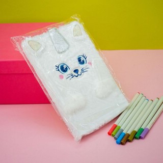 Блокнот плюшевый 'Catcorn smiles' (единорог) белый 3