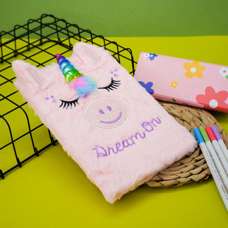 Блокнот плюшевый 'Dream on unicorn' (единорожек)