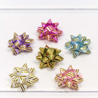 Бант-звезда 3.8 см на липучке, с полосками, в ассортименте. Ц...