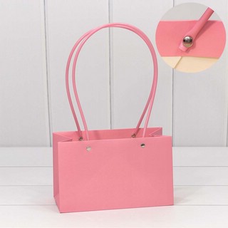 Пакет подарочный 'Ваза для цветов' пластик, 22х13.5х11 см, темно-розовый