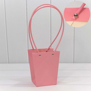 Пакет подарочный 'Ваза для цветов' пластик, 15.5 х 13 х 9.5 см, розовый
