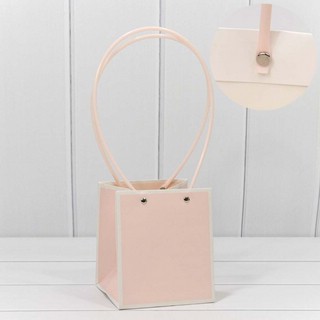 Пакет подарочный 'Ваза для цветов' пластик, 15.5х13 см, светло-розовый