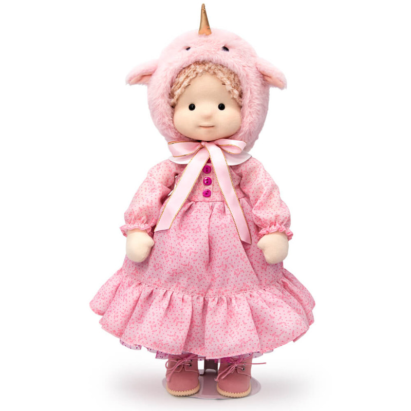 Кукла Аврора в шапочке 'Единорог'