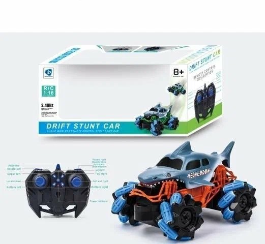 Машинка на радиоуправлении трюковая дрифт 2,4Ггц, Мегалодон