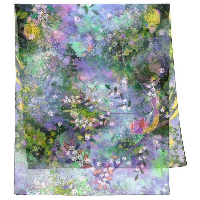 Палантин шелковый (шифон) 85 см х 2 м