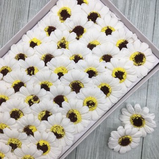 Цветок-мыло Гербера, белый, 8 см. Цена за 1 шт.