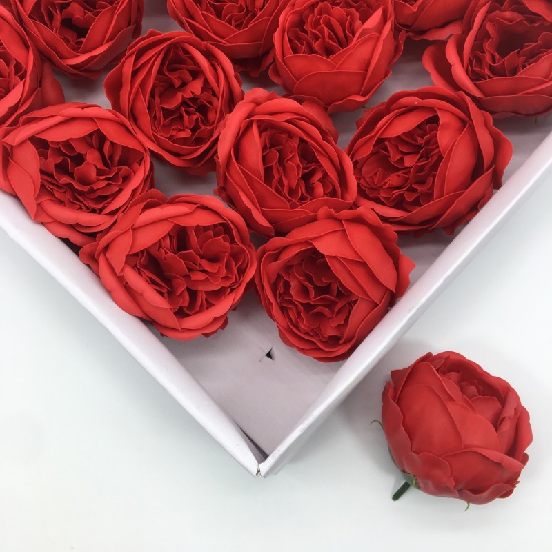 Цветок-мыло Пион, красный, 8 см. Цена за 1 шт.