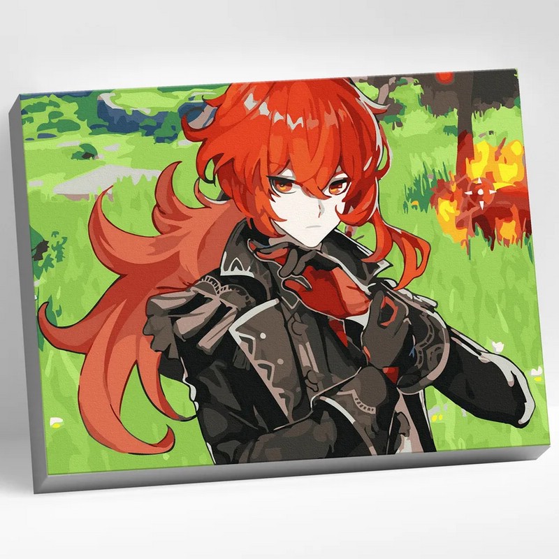 Картина по номерам 'Геншин Дилюк' холст, 30х40 см, Genshin, артикул CHR0117