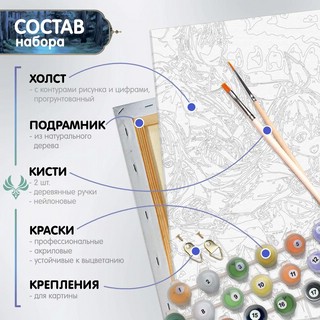 Картина по номерам 'Геншин Бэй Доу и Лиза' холст, 30х40 см, Genshin, артикул CHR0140 4