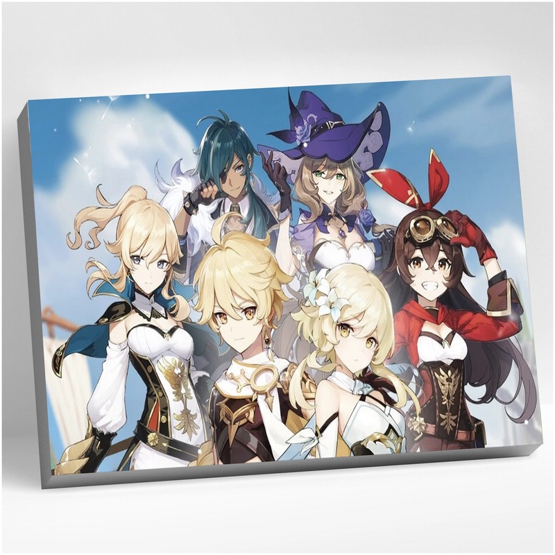 Картина по номерам 'Персонажи Геншин' холст, 30х40 см, Genshin, артикул CHR0101