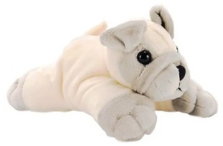 Мопс, 12 см, бежевый/серый