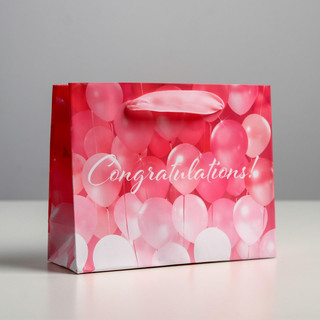 Пакет ламинированный горизонтальный «Congratulations!», 15 x 12 x 5.5 см