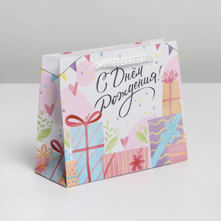 Пакет ламинированный «Happy Birthday», 15 х 12 х 5,5 см