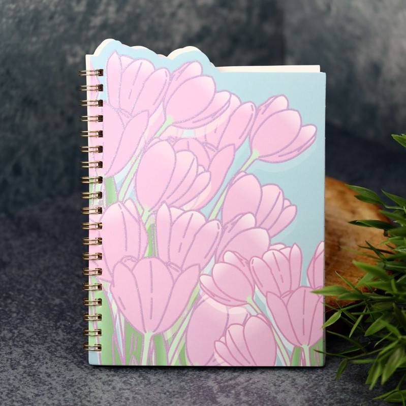 Блокнот 'Lawn of tulips', 18х13 см, 60 листов