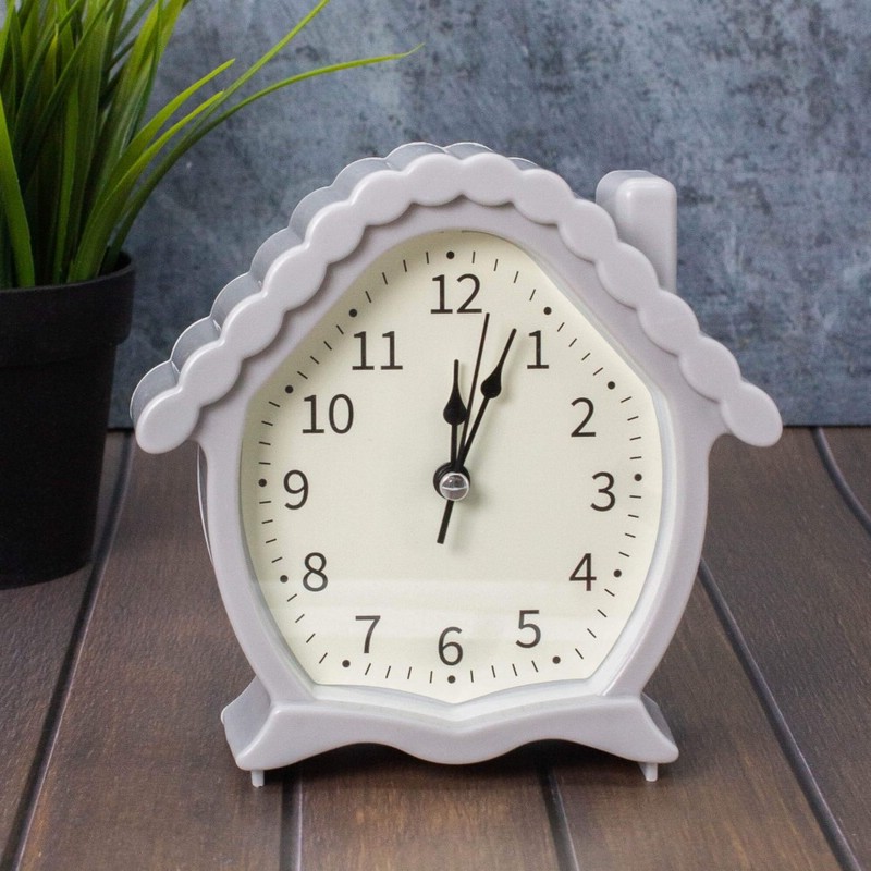 Часы-будильник 'Cozy house' серый