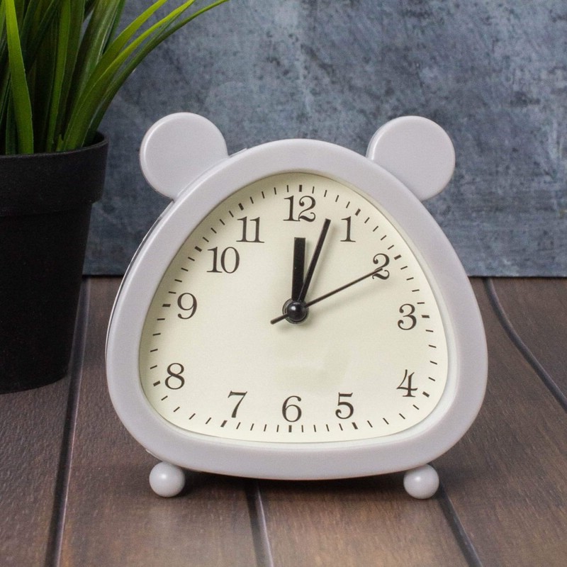 Часы-будильник 'Cute ears' серый