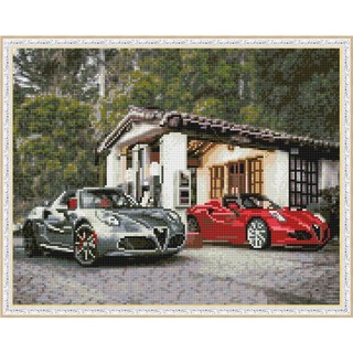 Алмазная мозаика 'Легендарная Альфа Ромео' 40х50 см (35 цветов)